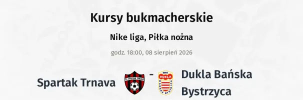 Spartak Trnava - Dukla Banská Bystrica kursy bukmacherskie