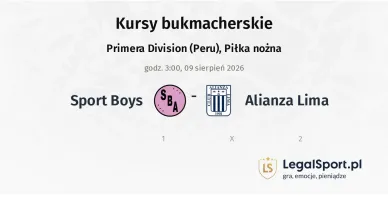 Sport Boys - Alianza Lima kursy bukmacherskie