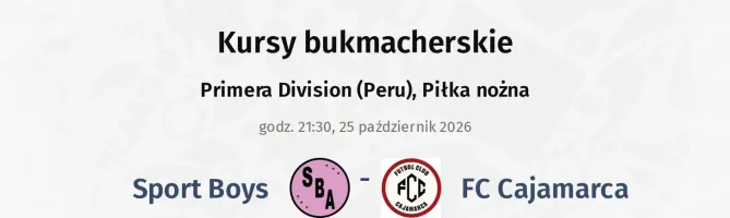 Sport Boys - FC Cajamarca kursy bukmacherskie