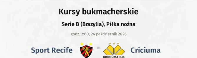 Sport Recife - Criciuma kursy bukmacherskie