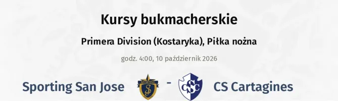Sporting San Jose - CS Cartagines kursy bukmacherskie
