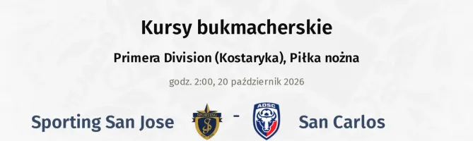 Sporting San Jose - San Carlos kursy bukmacherskie