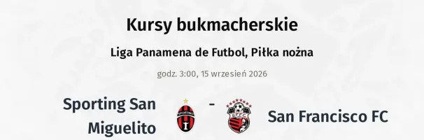Sporting San Miguelito - San Francisco FC kursy bukmacherskie