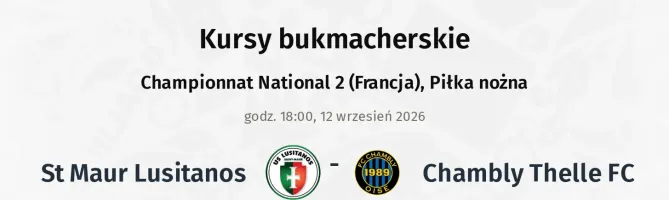 St Maur Lusitanos - Chambly Thelle FC kursy bukmacherskie