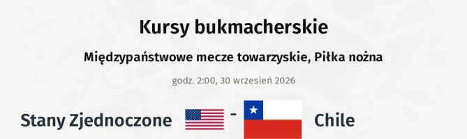 Stany Zjednoczone - Chile kursy bukmacherskie