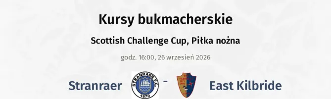 Stranraer - East Kilbride kursy bukmacherskie