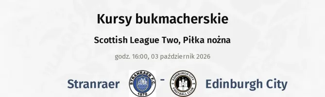 Stranraer - Edinburgh City kursy bukmacherskie