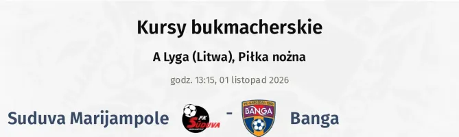 Suduva Marijampole - Banga kursy bukmacherskie
