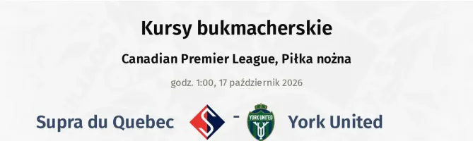 Supra du Quebec - York United kursy bukmacherskie