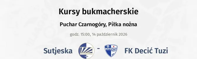 Sutjeska - FK Decić Tuzi kursy bukmacherskie