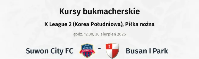 Suwon City FC - Busan I Park kursy bukmacherskie