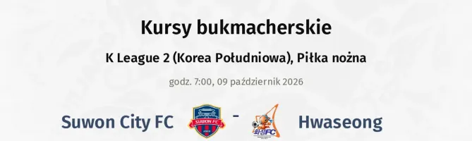 Suwon City FC - Hwaseong kursy bukmacherskie