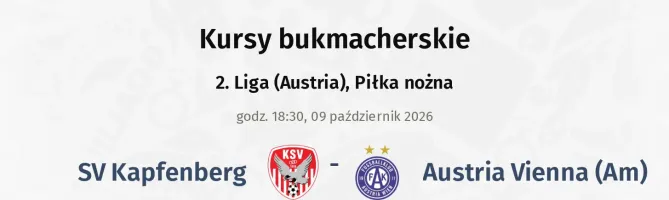 SV Kapfenberg - Austria Vienna (Am) kursy bukmacherskie