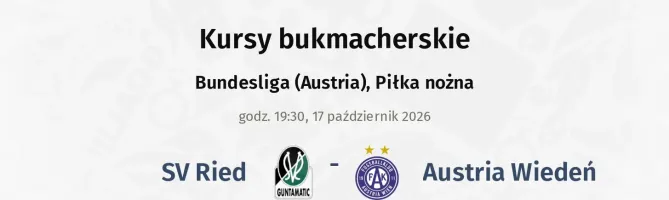 SV Ried - Austria Wiedeń kursy bukmacherskie