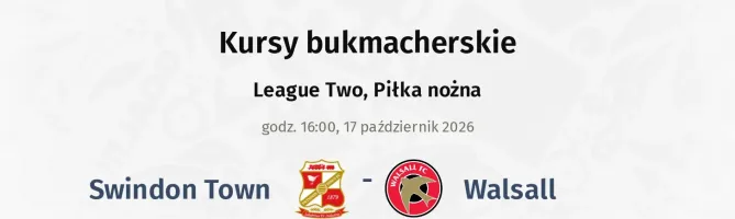 Swindon Town - Walsall kursy bukmacherskie