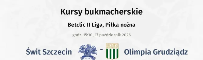 Świt Szczecin - Olimpia Grudziądz kursy bukmacherskie