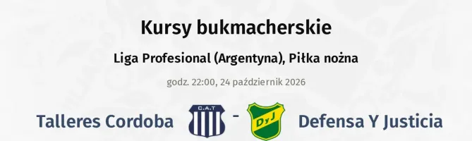 Talleres Cordoba - Defensa Y Justicia kursy bukmacherskie