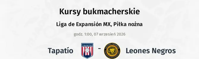 Tapatío - Leones Negros kursy bukmacherskie