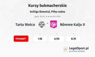 Tartu Welco - Nõmme Kalju II kursy bukmacherskie