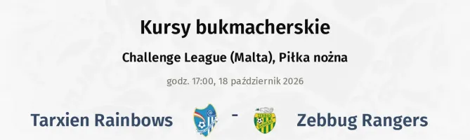 Tarxien Rainbows - Zebbug Rangers kursy bukmacherskie