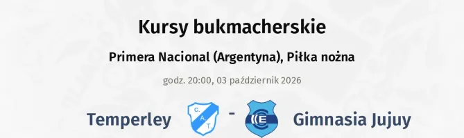 Temperley - Gimnasia Jujuy kursy bukmacherskie