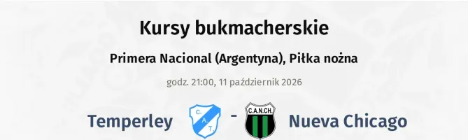 Temperley - Nueva Chicago kursy bukmacherskie