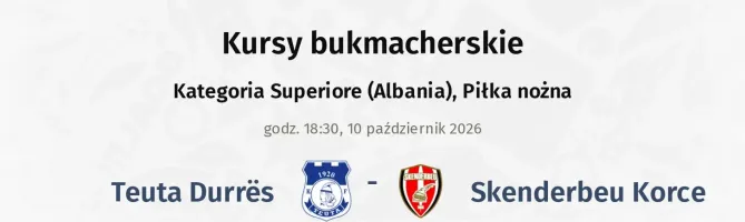 Teuta Durrës - Skenderbeu Korce kursy bukmacherskie