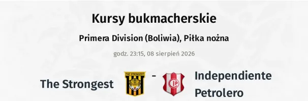 The Strongest - Independiente Petrolero kursy bukmacherskie