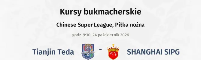 Tianjin Teda - SHANGHAI SIPG kursy bukmacherskie