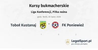 Toboł Kustanaj - FK Poniewież kursy bukmacherskie