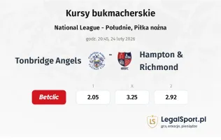 Tonbridge Angels - Hampton & Richmond kursy bukmacherskie