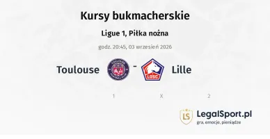Toulouse - Lille OSC kursy bukmacherskie