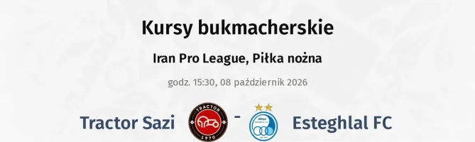 Tractor Sazi - Esteghlal FC kursy bukmacherskie