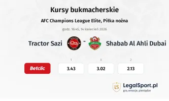 Tractor Sazi - Shabab Al Ahli Dubai kursy bukmacherskie