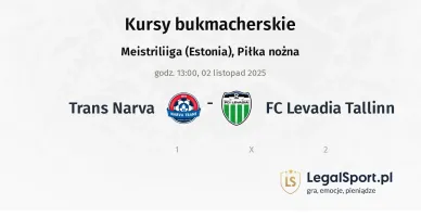 Trans Narva - FC Levadia Tallinn kursy bukmacherskie