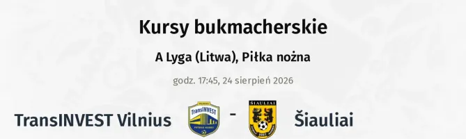 TransINVEST Vilnius - Šiauliai kursy bukmacherskie