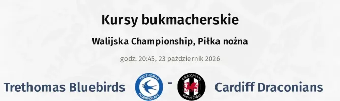 Trethomas Bluebirds - Cardiff Draconians kursy bukmacherskie