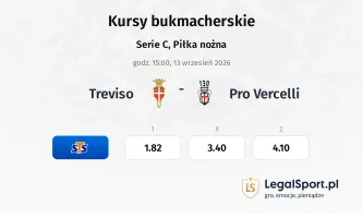 Treviso -  Pro Vercelli kursy bukmacherskie
