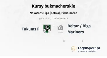 Tukums II - Beitar / Riga Mariners kursy bukmacherskie