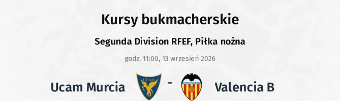 Ucam Murcia - Valencia B kursy bukmacherskie