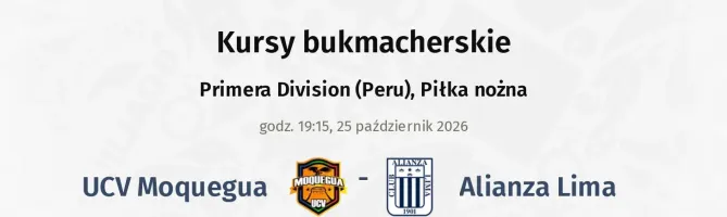 UCV Moquegua - Alianza Lima kursy bukmacherskie
