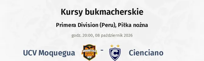 UCV Moquegua - Cienciano kursy bukmacherskie