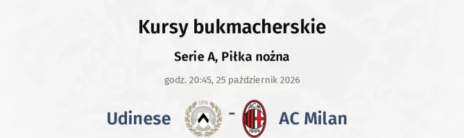 Udinese - AC Milan kursy bukmacherskie