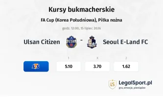 Ulsan Citizen - Seoul E-Land FC kursy bukmacherskie
