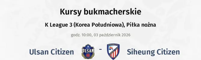 Ulsan Citizen - Siheung Citizen kursy bukmacherskie