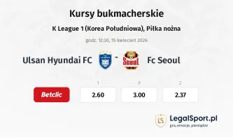 Ulsan Hyundai FC - FC Seoul kursy bukmacherskie