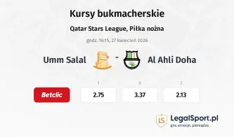 UMM Salal - Al Ahli Doha kursy bukmacherskie