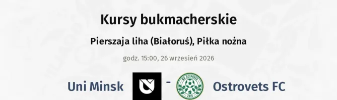 Uni Minsk - Ostrovets FC kursy bukmacherskie