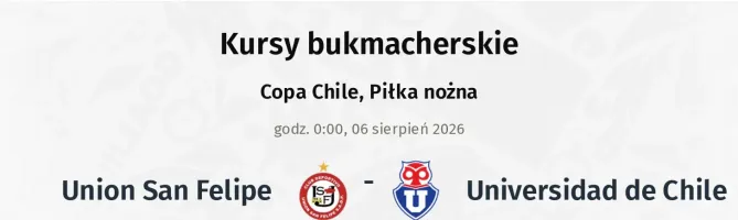 Union San Felipe - Universidad de Chile kursy bukmacherskie