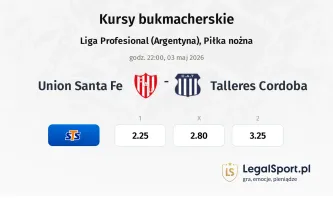Union Santa Fe - Talleres Cordoba kursy bukmacherskie